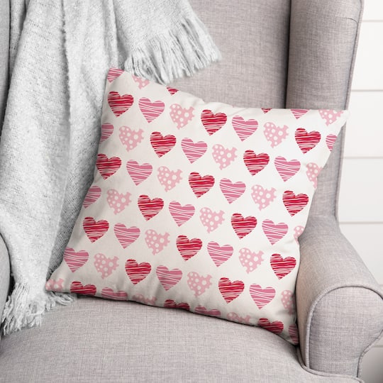 Tri Hearts Throw Pillow